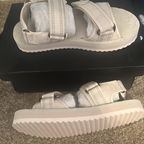 Coach Sandals, Chalk/Steam, size 10.5 (the sizes run a bit bigger.) Never worn. - Picture 2 of 2